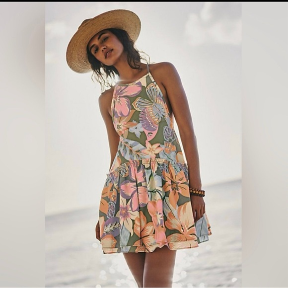 Free People Dresses & Skirts - Free People Deserted Island Mini Sundress in Rainforest Combo